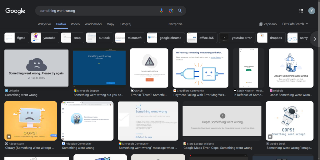 something went wrong