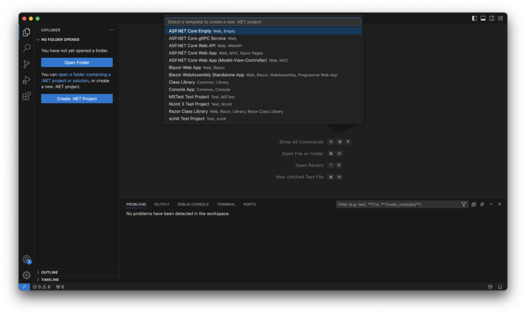 create .NET application menu